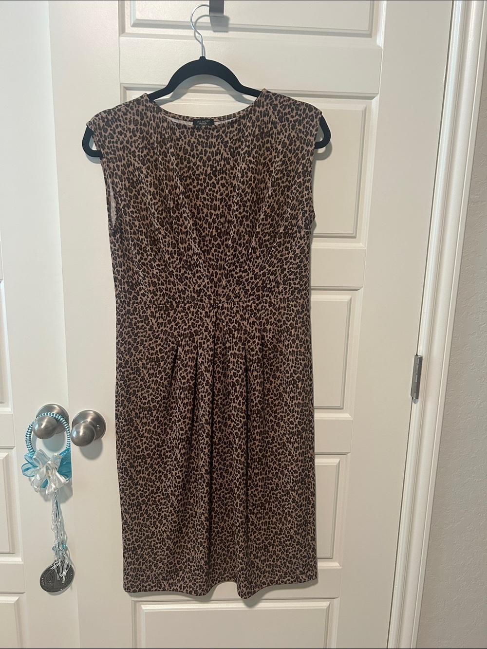 Talbots Brown Leopard Print Midi Dress